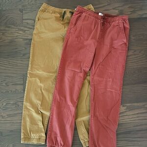 Boys joggers 2x- Old Navy tan and maroon Husky 18